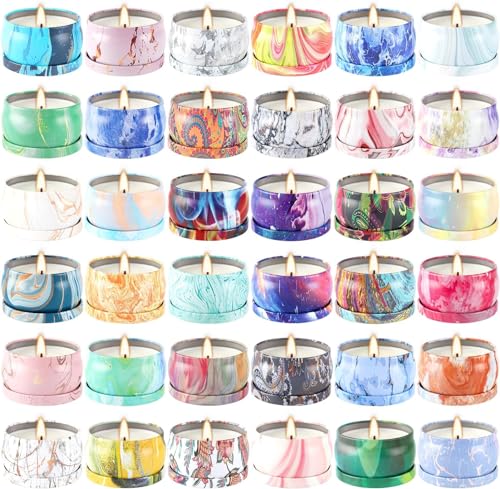 36 Packs Scented Candles Gift Set, Fragrances Candle for Women, 2.5 OZ Portable Jar Candle for for Spa, Yoga, Bath, Aromatherapy, Stress Relief - color: 36Pack-Painting