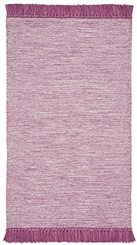 SAFAVIEH Montauk Collection Accent Rug - 3' x 5', Pink, Handmade Tassel Cotton, Ideal for High Traffic Areas in Entryway, Living Room, Bedroom (MTK610P) - color: Pink, size: 3' x 5' (Rectangular)
