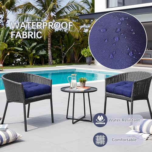 Gnostik 2 Pack Outdoor Wicker Chair Cushions Dark Green Waterproof Rocking Chair Cushion U Shaped Patio Replacement Cushions with Ties for Porch, Garden,18.6" x 18.6" - color: Dark Green