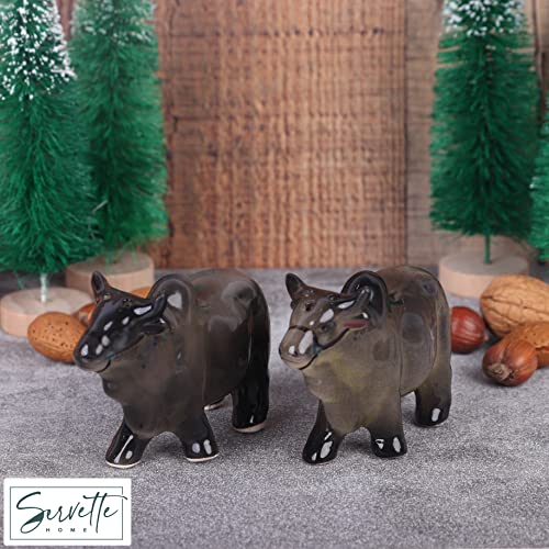 Brahma Bull Salt & Pepper Shaker - color: Black Bull