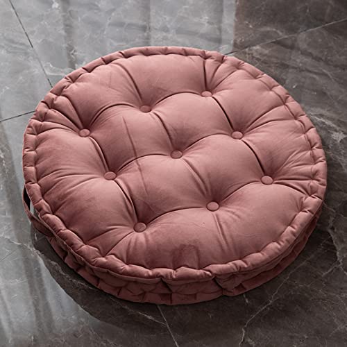 Pink Round Floor Cushion 24x24 Yoga Meditation Pillow Soft Velvet Large Floor Cushion Patio Balcony Tatami Pad for Adults and Kids - color: Pink