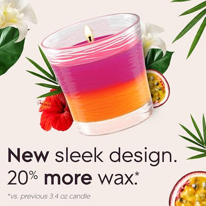 Glade 1-Wick 2in1 Scented Candle Jar, Hawaiian Breeze & Vanilla Passion Fruit, Air Freshener Infused with Essential Oils, 4.08 Oz, 2 Count