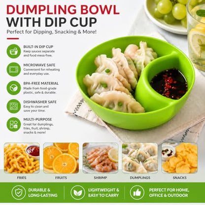 6 Colors Divided Snack Bowls, Anti Soggy Chip Dip Serving Dishes, Stackable Plastic Bowls, Microwave & Dishwasher Safe, Ideal for Home Party, Salad, Nuts, Salsa - color: Green