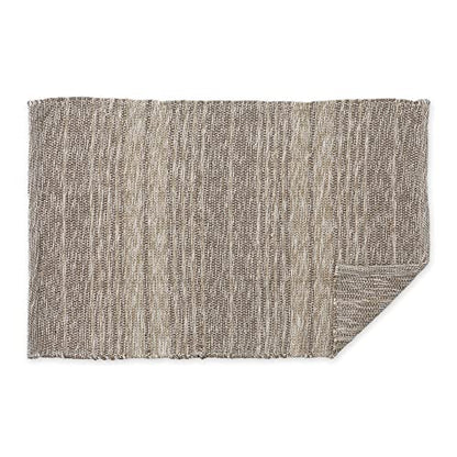 DII Woven Rag Rug Collection Recycled Yarn Variegated Rustic Stripe, 2x3', Stone - color: Brown