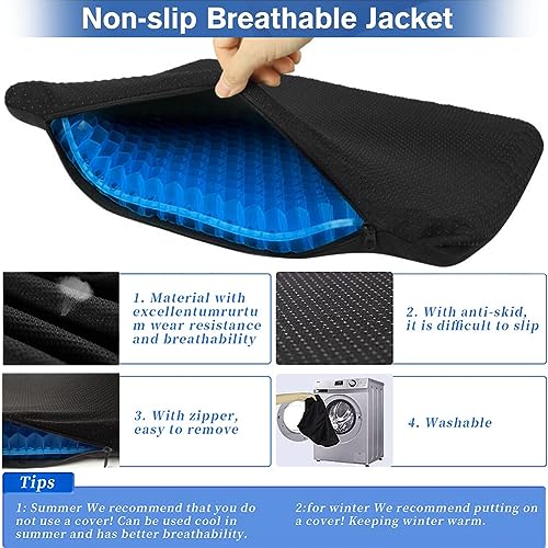 Egg Gel Seat Cushion, Breathable Gel Cushion Chair Pads with Non-Slip Cover for Home Office Car Wheelchair, Honeycomb Design Egg Seat Cushion As Seen On TV - color: Blue, size: 16 x 14 x 1.65 inch