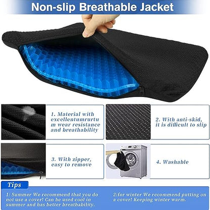 Egg Gel Seat Cushion, Breathable Gel Cushion Chair Pads with Non-Slip Cover for Home Office Car Wheelchair, Honeycomb Design Egg Seat Cushion As Seen On TV - color: Blue, size: 16 x 14 x 1.65 inch