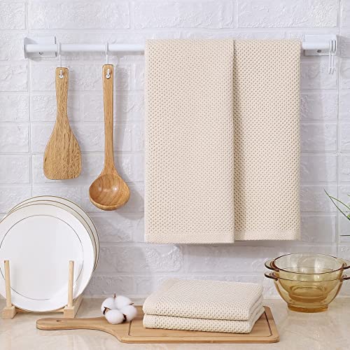Kitinjoy 100% Cotton Waffle 8-Pack Kitchen Towels, 13" x 28", Beige | Super Soft, Ultra-Absorbent, Fast Drying, lightweight, Quick Drying Kitchen Hand Towels - color: Beige, size: 13 x 28 - 8 Pack