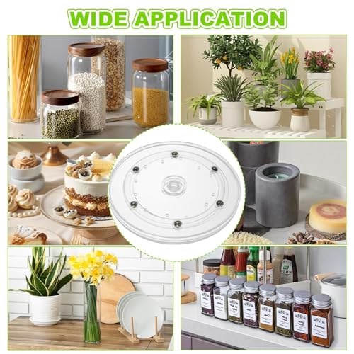 6PCS Small Lazy Susan 6 Inch, Transparent Acrylic Turntable for Cabinet Organization, 360 Degree Rotating Spice Rack for Kitchen, Fridge, Pantry & Bathroom Vanity