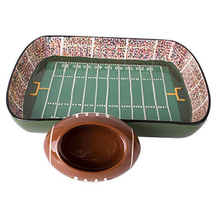 Football Stadium Chip And Dip Sports Serving Set