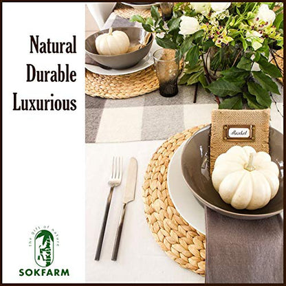 Woven Placemats Set of 6, Table Mats Set of 6, Water Hyacinth Round Placemats for Round Table, Chargers for Dinner Plates, Wicker Chargers for Dinner Plates, Woven Placemat, Place Mats 11.8 in - size: Placemats 11.8in Set 6