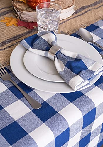 DII Buffalo Check Collection, Classic Farmhouse Cloth Napkin Set, 20x20, Navy & Cream, 6 Piece - color: Navy & Cream, size: 20" x 20" (Set of 6)