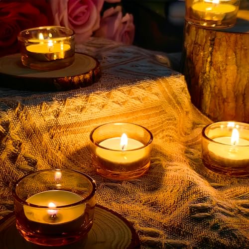 GOLDEAL 30 Pcs Gold Glass Small Tealight Candle Holders-Tea Candle Holders Bulk - Perfect for Weddings, Parties, Dinners - Ideal for 1.5" Standard Tealights and Candle Moulds… - color: Gold