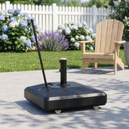 PURPLE LEAF HDML65 Patio Market Umbrella Stand Base with Wheels and Handle 250 lbs Heavy Duty HDPE Outdoor Table Umbrella Base with Sand/Water Fits 1.89"-2.3" Poles for Outdoor Market Table Umbrellas - size: Extra Heavy-Duty with Handle