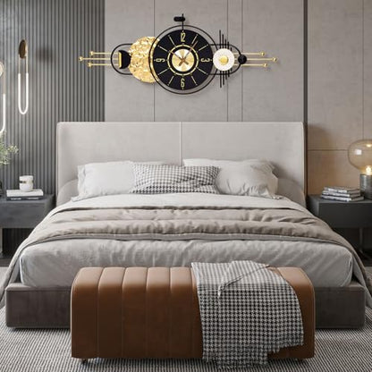 47x19 Inch Modern Large Wall Clock Battery Powered for Living Room | Quartz Movement, Easy-Read Analog Dial, Sleek Accent for Bedroom, Entryway, Kitchen, Office, and Housewarming Gifts - color: M - 47x19 in