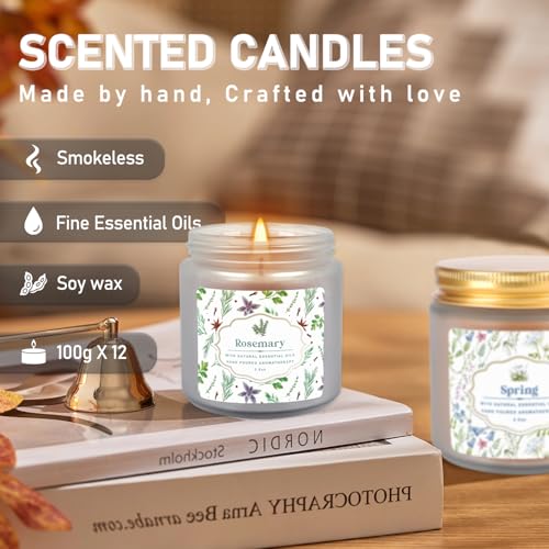 YOROXRG 12 Pack Scented Candles with Added Natural Essential Oils, 3.05oz, Suitable for Various Festivals, Parties, Yoga, and Home Scene - color: 12Colors
