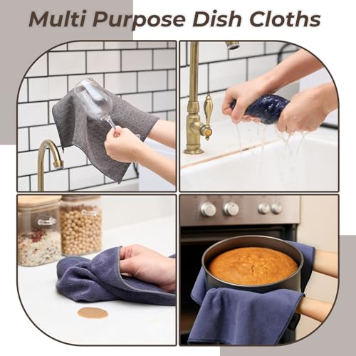 27 Pcs Kitchen Towels and Dish Cloths Set, Heat Resistant Oven Mitts Pot Holders Kitchen Absorbent Towels Dish Rags Dishcloths Reusable for Cooking, Grilling, Baking
