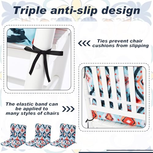 Hoteam 4 Set Outdoor Patio Chair Cushions 20 x 42 in Deep Seat Waterproof Patio Cushions Set for Furniture Replacement Removable Seat and Back (Ethnic Style) - style: Ethnic Style