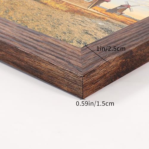 5x7 Collage Picture Frames Set of 2, Rustic Wooden Real Glass Vertical Hanging 3 Opening 5 by 7 Photo Frame, Distressed Brown - color: Distressed Brown, size: Vertical-5x7 in