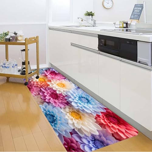 Non-Skid Low Pile Sponge Foam Door Entry Rug for Bathroom Mat,Separate Tub Shower Skid Proof Rugs, Home 3D Optical Illusion Rug Non Slip Bath Mats Welcome Mat 47 x 17.5 inches - color: Multi11