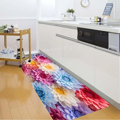 Non-Skid Low Pile Sponge Foam Door Entry Rug for Bathroom Mat,Separate Tub Shower Skid Proof Rugs, Home 3D Optical Illusion Rug Non Slip Bath Mats Welcome Mat 47 x 17.5 inches - color: Multi11