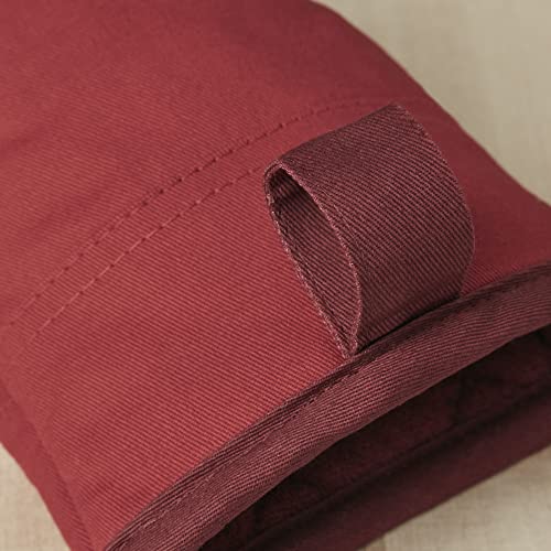 KitchenAid Beacon Two-Tone Non-Slip Mini Oven Mitt Set, Passion Red/Bordeaux, 5.5"x8", 2 Piece - color: Passion Red/Bordeaux