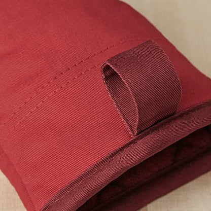 KitchenAid Beacon Two-Tone Non-Slip Mini Oven Mitt Set, Passion Red/Bordeaux, 5.5"x8", 2 Piece - color: Passion Red/Bordeaux