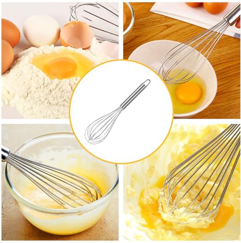 10" Stainless Steel Whisk - Multifunctional Kitchen Whisk with Egg Separator