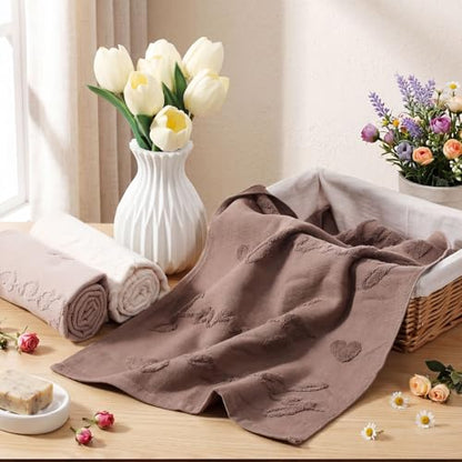 Hahafelt 3 Pack Farmhouse Decorative Hand Towels for Bathroom 100% Cotton Brown Absorbent Soft Embroidered Towels for Boho Kitchen Bathroom Decor Gifts, 29.5 x 13.7 Inch (Home, Love, Family) - style: Home Love Family