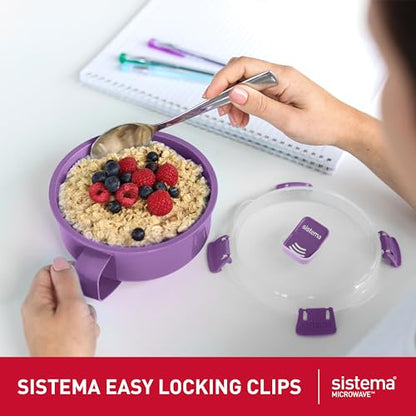 Sistema Microwave Containers | Soup Mug, Porridge Bowl & Noodle Bowl | Food Containers With Steam Release Vents | BPA-Free | Red | 3 Count - size: 3-Pack Assorted