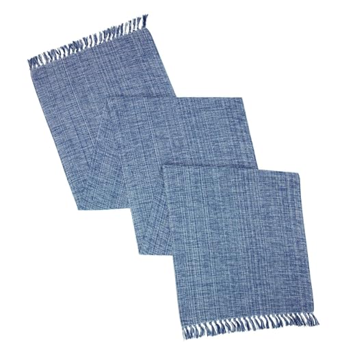 100% Cotton Table Runner - 72x13 Inch, Chambery Textured Table Runner, Durable & Elegant for Dining Table, Wedding, Restaurant, Oeko-TEX Certified - Blue - color: Blue