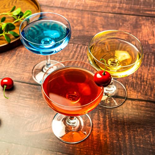 Coupe Champagne and Cocktail Glasses Set of 12, 7 oz | Daiquiri Manhattan Glasses Martini Drinking Set for Parties, Bars and Gifts - size: Set of 12, 7 oz