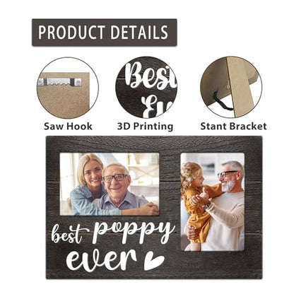 Father's Day Poppy Gifts, Poppy Gifts 3D Photo Frame Hold 4x6 Inches Two Photos, Birthday Gift for Him from Grandkids, Who Wants Nothing - color: poppy