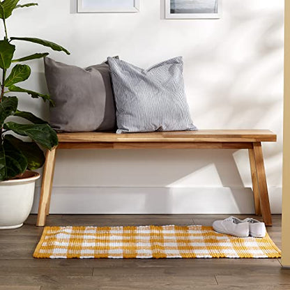 DII Buffalo Check Rug Collection, Hand Dyed Reversible Chindi Rug, 26x40, Honey Gold - color: Honey Gold, size: 2'2" x 3'4" (Rectangular)