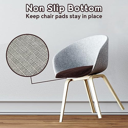 Kitchen Chair Cushions for Dining Chairs Thin Non Slip Office Seat Pads | Brown 17x15 U Shaped Washable Soft Thick Memory Foam Large Metal Wooden Outdoor Patio Chair Cushions - color: New Brown