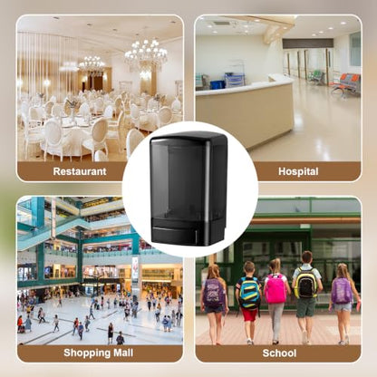 Hushee 4 Pcs Wall Mounted Soap Dispenser,33.8 Oz 1000 Ml,All Black | Manual Press, 1000ml 33.8oz Capacity Clear Window, For Restaurant Bathroom Kitchen Hotel, Liquid Soap Shampoo Dispenser - color: All Black, size: 33.8 oz 1000 ml