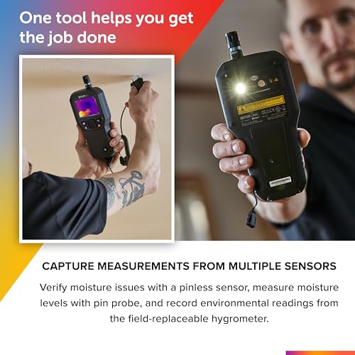 FLIR MR277 Moisture Meter, MSX IR Camera & Hygrometer for Building Inspection | 160x120 thermal, MSX, non-invasive sensor, building inspection, air leaks, insulation voids, documentation - style: MR277