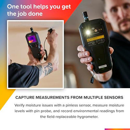 FLIR MR277 Moisture Meter, MSX IR Camera & Hygrometer for Building Inspection | 160x120 thermal, MSX, non-invasive sensor, building inspection, air leaks, insulation voids, documentation - style: MR277