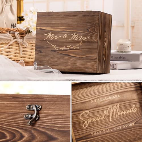 2026 Mr & Mrs Wine Glasses Gift Set with Memory Box,Wine Bag, Greeting Card – Engagement, Wedding & Newlywed Gifts for Couples, Just Engaged Gifts for Women - style: Mr & Mrs + Box + Bag & Card