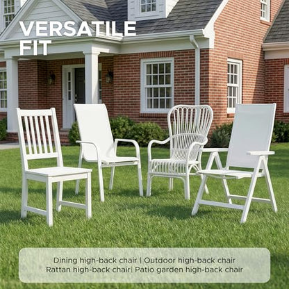 Outdoor Chair Cushions 20x20 Inch, Set of 2, Navy Blue | Water Resistant, Fade Resistant, Patio Furniture Lawn Dining Seat Replacement with High Back, Removable Cover with Zipper - color: Navy Blue, size: 20" x 20" 2 Pack