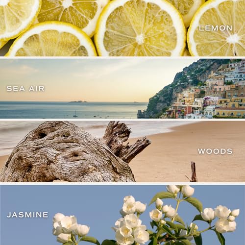 Sweet Water Decor Coastal Lemon Non Toxic Candle – Soy Candle with Lemon, Sea Salt, Woods, Jasmine Aroma – 40 Hour Burn – 9oz Clear Glass Jar – Fresh Mediterranean Home Fragrance - style: Coastal Lemon