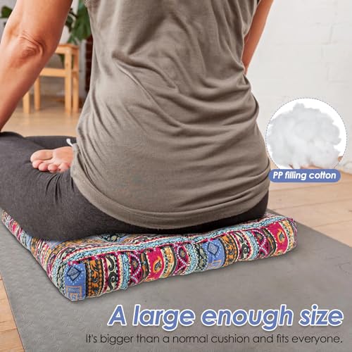 Meditation Floor Pillow, Bohemian Meditation Cushion Meditation Mat, Large Pillows Seating for Adults, Tufted Corduroy Floor Cushion Indian Floor Pillows for Tatami Living Room