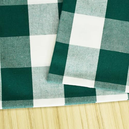4 Pieces Dark Green & White Cotton Buffalo Check Placemats Heat Resistant Dining Table Place Mats for Kitchen Table 12 x 18 inches - color: Plaids Dark Green & White, size: Rectangular Placemats 12" x 18"