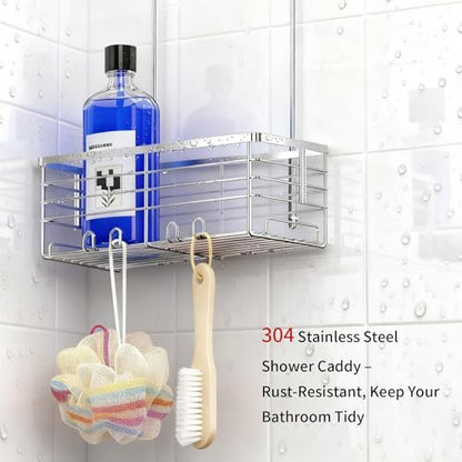 Hanging Shower Caddy, Over the Door Organizer Rack, Stainless Steel Rustproof Shower Shelves, Large Storage Shelf for Inside Shower