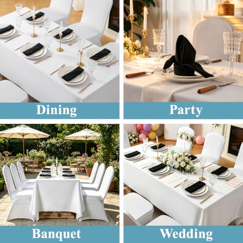 VidaFete Black Cloth Napkin, 20 x 20 Inch Polyester Napkins Set of 12 | Polyester Napkins Cloth Reusable & Wrinkle-Resistant Dinner Napkins for Weddings, Banquets, Parties, Hotels and Restaurants - color: Black, size: 20" x 20" (Set of 12)