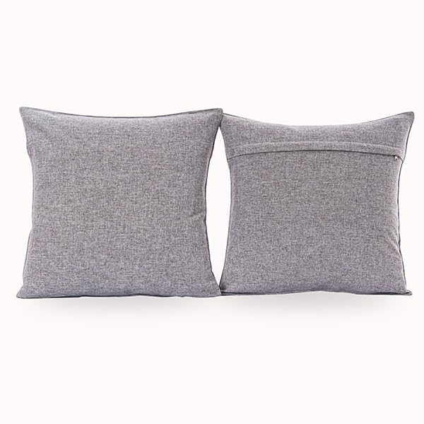 NiNi ALL Outdoor Waterproof Throw Pillow Covers Set of 2 Decorative Farmhouse Garden Pillowcase Solid Cushion Cases for Patio Tent Couch 18x18 inch Grey | Faux Linen Decorative Solid Throw Pillow Covers Farmhouse for Garden Furniture Tent Balcony Couch So