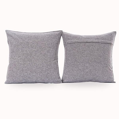 NiNi ALL Outdoor Waterproof Throw Pillow Covers Set of 2 Decorative Farmhouse Garden Pillowcase Solid Cushion Cases for Patio Tent Couch 18x18 inch Grey | Faux Linen Decorative Solid Throw Pillow Covers Farmhouse for Garden Furniture Tent Balcony Couch So