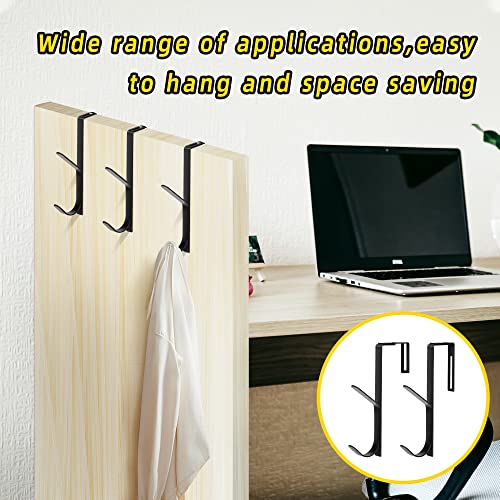 2Pcs Adjustable Metal Double Coat Hooks, Fits 1.35-3.5 Inch Cubicle Panels | Adjustable Width for Most Partition Panels, Double-Hook for Easy Hanging, High Load-Bearing Capacity, Sturdy Metal Material - color: 2pcs