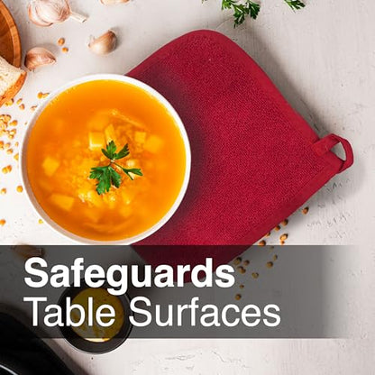 RITZ Terry Potholder & Hot Pad: Unparalleled Heat Resistant, Durable 100% Cotton – Ergonomically Designed for Optimal Grip – Easy-Care Machine Washable – 2-Pack, Paprika - color: Paprika Red, size: 2-Pack