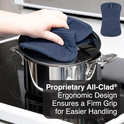 All-Clad Premium Pot Holder & Hot Pad: Heat Resistant to 500 Degrees - 100% Cotton, 10"x6.25" Hot Pad for Kitchen and Barbeque, (1-Pack) - color: Indigo, size: 1 Pack