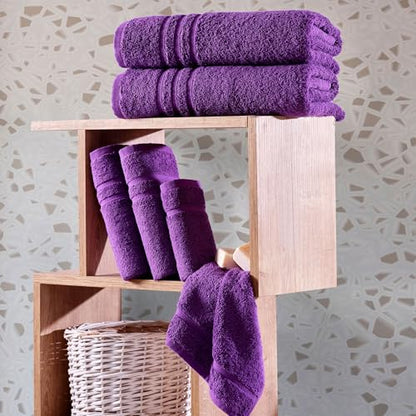 Hawmam Linen Personalized Towels - Customized Turkish Cotton Towel Set, Monogrammed Towels with Initials, Name & Embroidery, Idea for Weddings, Bridal Showers, Anniversaries, for Couples - Purple - color: Lilac
